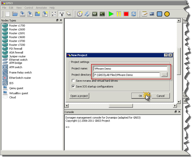 start gns3 vmware esxi