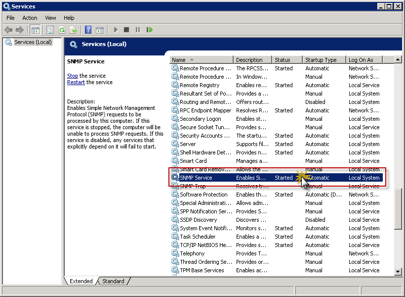 Как настроить snmp на windows server 2003